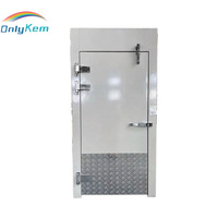 Porte battante entièrement encastrée pour chambre froide avec charnière YL, serrure en acier inoxydable, ferme-porte intégré et plaque antidérapante en aluminium pour chambre froide américaine