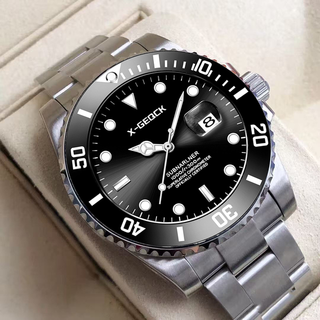 Top Brand Luxury Green Dial Quartz Watch for Men Waterproof Luminous Date High Quality Business Wristwatch Stainless Steel Reloj