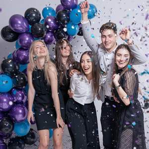 Ballons métalliques bleu galaxie et violet, ballons imprimés étoiles, décorations de fête sur le thème de l'espace pour fête d'anniversaire d'astronaute - Product Image 5