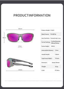 Tr90 nam giản dị vuông thể thao khung kính mát mới phân cực TAC ống kính UV400 Vent cổ điển thể thao đầy màu sắc Shades - Product Image 6
