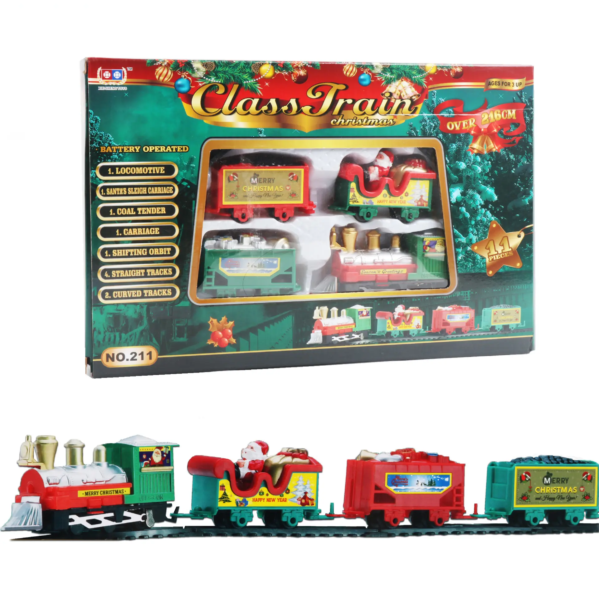 Mini trem de plástico para crianças, barato, ferroviário de brinquedos de plástico para crianças, feliz natal, mini trem com pista, carro elétrico