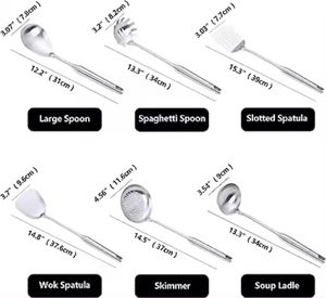 Wholesale Kitchen Soup Ladle Skimmer Turner Spatula Rice Scoop Utensil <b>Sets</b> Stainless Steel Modern Customized Silicone - Product Image 2