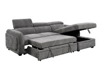 Canapé d'angle moderne de luxe en tissu velours côtelé moelleux avec rangement intégré pour salon