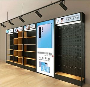 Tùy Chỉnh Kim Loại Sắt MDF Gỗ Điện Thoại Di Động Kệ Phụ Kiện Trường Hợp Hiển Thị Giá Thiết Kế Tùy Chỉnh Thực Hiện Điện Thoại Di Động Phụ Kiện Lịch Thi Đấu - Product Image 2