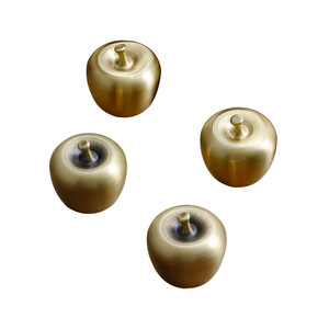 Lecdis Brass Apple <b>Knob</b> Bronze Color Single Hole Drawer Handle French Style Furniture Hardware - Product Image 3