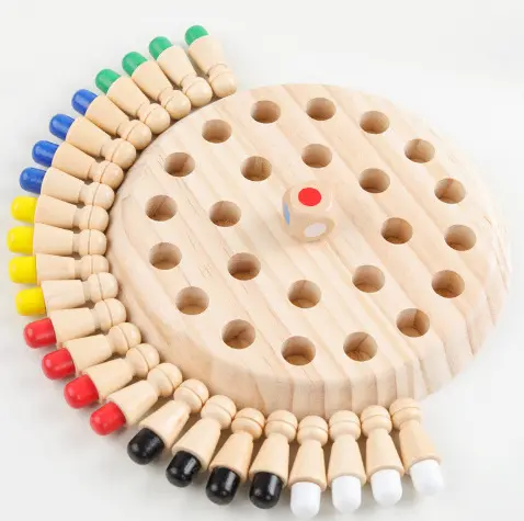 Niños madera partido palo color educativo inteligente memoria bloque tablero juguetes memoria juego de ajedrez