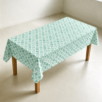 Nappe en PEVA jetable imperméable rectangulaire motif losanges vert menthe et blanc pour la vente en gros