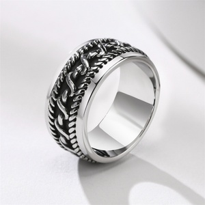 <b>Men's</b> Retro Vintage Jewelry Stainless Steel Braided Classis Finger <b>Rings</b> <b>for</b> <b>Men</b> - Product Image 1