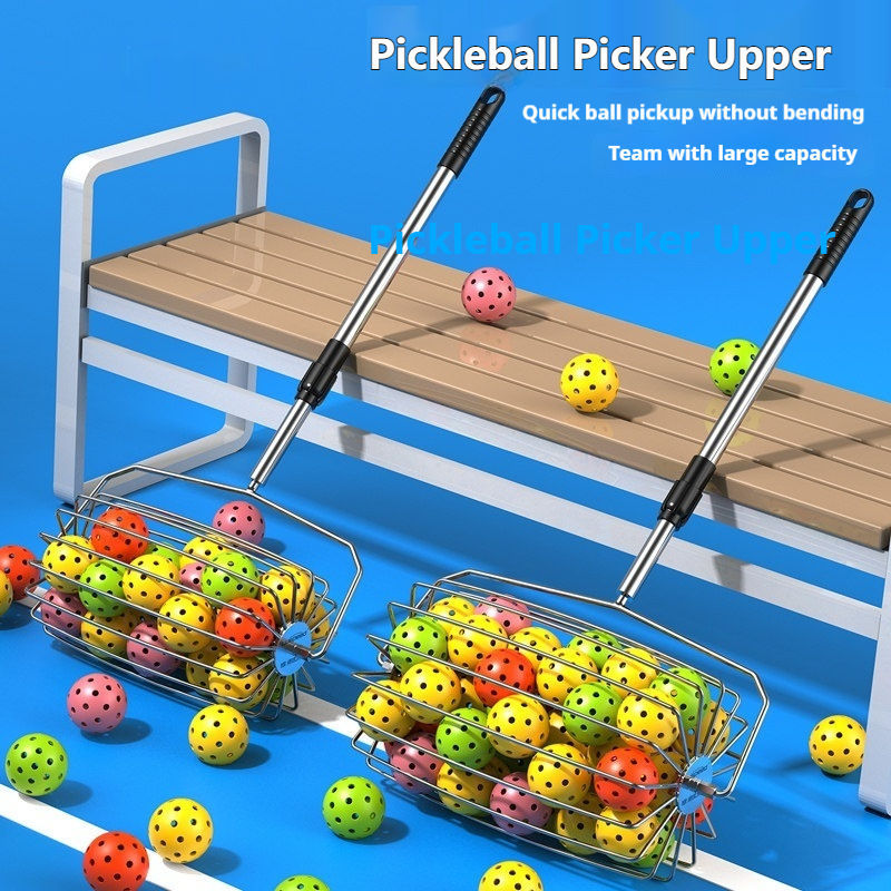 No More Bending Adjustable-Length Pickleball Ball Collector Court-Ready, Holds 20/40 Balls with Ease High Quality