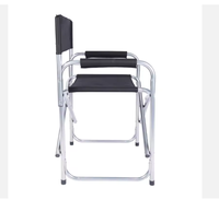 Chaise de plage portable en métal avec table amovible - Chaise de camping pliable robuste pour mobilier d'extérieur