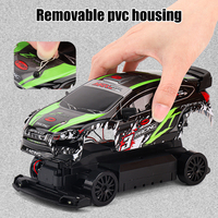 Coche RC de Derrape 4WD a Escala 1:24, Semiprofesional, 2.4G RTR, Carcasa de PVC Antiexplosión, Neumáticos de Derrape, Luces LED, Vehículo de Carreras