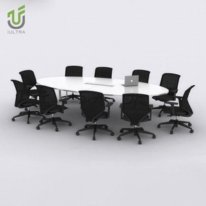 IULTRA Gran 16 pies Diseño moderno Negro Rectangular <span class=keywords><strong>Mesa</strong></span> <span class=keywords><strong>de</strong></span> <span class=keywords><strong>juntas</strong></span> MDF Muebles <span class=keywords><strong>de</strong></span> oficina para 14 <span class=keywords><strong>personas</strong></span> para hoteles y escuelas - Product Image 3