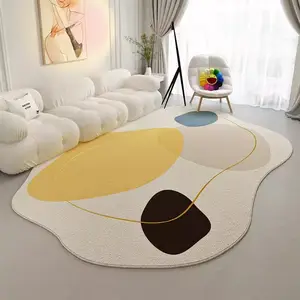Karpet wol Modern untuk ruang tamu berbentuk dan mesin reversibel dibuat dengan Logo yang dapat dicuci dan gaya reversibel