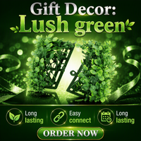 50*50cm Daun Boxwood Oranye Buatan Ramah Lingkungan Tahan Air Anti Ultraviolet Tahan Api Dekoratif Luar Ruangan Murah