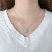 Pt950 Platin Labor-Diamant Ovaler Schliff Zerkleinerter Diamant IGI-Zertifiziert Seitenstein 0,245ct Fein Einstellbare Anhänger-Halskette Mode