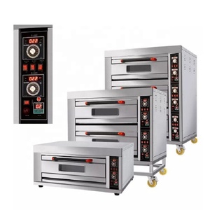 Oven panggang baja tahan karat 3 dek 9, peralatan memanggang roti tahan suhu tinggi - Product Image 5
