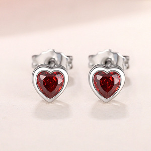 Colorful Heart Stud Earrings Cute Small Sweet Heart Design Daily Wear Fashion Jewelry - Product Image 6
