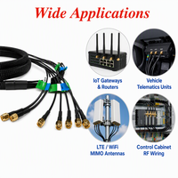 Câble d'alimentation d'antenne MIMO WiFi LTE 7-en-1 personnalisé avec faisceau coaxial RF SMA et gaine tressée pour passerelle IoT