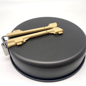 Juego de utensilios de cocina para exteriores de cuatro piezas de aluminio directo de fábrica con mango de <span class=keywords><strong>apertura</strong></span> y cierre para aventuras al aire libre - Product Image 4