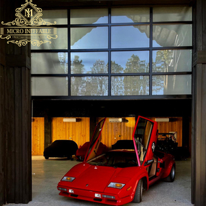 باب مرآب تجاري عالي الجودة برسومات جرافيكية لون أسود من الألومنيوم - Product Image 5