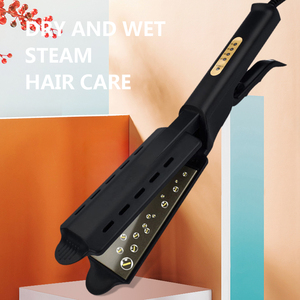 Salon Portable professionnel fer plat électrique ionique titane flottant céramique <span class=keywords><strong>vapeur</strong></span> lisseur pour usage domestique LED - Product Image 4