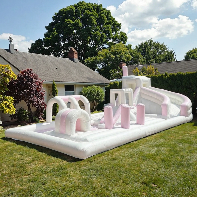 Pastel PVC Outdoor Inflatable Pool Slide