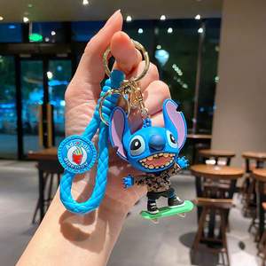 Venta al por mayor 6cm PVC <span class=keywords><strong>Desiny</strong></span> cosido llavero lindo Disniy Anime Stitichy llavero a granel - Product Image 5