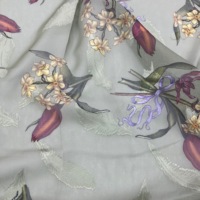 Tissu en Chiffon Jacquard Feuille Verte Élégant 100% Polyester Anti-Boulochage Style Pastoral Naturel Formel Vente en Gros Usine