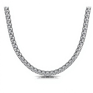 Collier tennis personnalisé en or 18 carats Elite, style Riviera à quatre griffes, diamants de laboratoire, bijoux pour la vente en gros et au détail - Product Image 1