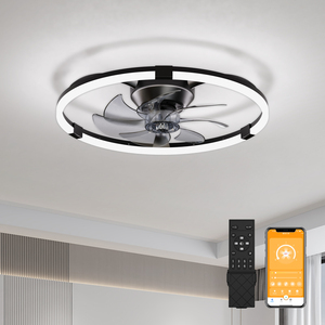 Modern Low Profile <b>Ceiling</b> Fan With <b>Light</b>, 6 Speed Dimmable 3 Color LED <b>Ceiling</b> Fan For Bedroom Small Room - Product Image 1