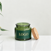 Bocaux à bougies en verre de 100 ml avec bouchons en liège, transparents/ambre/verts, contenants vides pour bougies, possibilité de personnalisation à petit volume