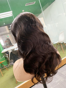 DX563 capelli umani in pizzo naturale pieno di seta parrucche senza colla con cordino regolabile capelli lunghi biondi <span class=keywords><strong>4</strong></span> # marrone corpo onda pronta per la spedizione - Product Image 4