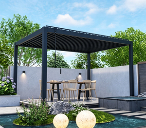 Pérgola automática de aluminio con lamas ajustables, personalizada para villas, patio junto a la piscina, gazebo impermeable de aluminio, toldo de aluminio para patio. - Product Image 6