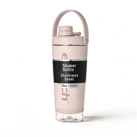 Bouteille shaker en acier inoxydable de 20 oz à double paroi isolée, avec compartiment de rangement, anti-fuite, sans BPA, pour la salle de sport et les sports