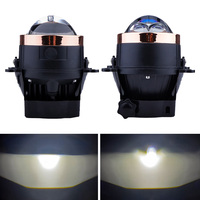 Deux projecteurs LED pour voiture à trois couleurs 3000K 4300K 6500K 120W 12V universels pour voiture 3 pouces Bi LED antibrouillard