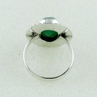 Bague en argent sterling 925 avec pierre émeraude verte Rava Designer. Bijoux en gros