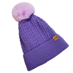 <strong>Pom</strong> <strong>Beanie</strong> Hats With <strong>Custom</strong> Logo Embroidery Knitted Winter Hats Acrylic - Product Image 4