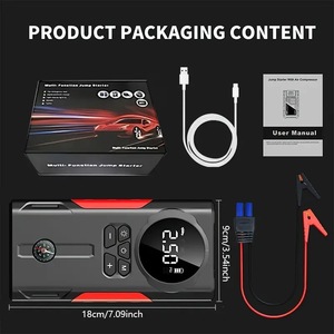 Démarreur de voiture tout-en-un et compresseur d'air - <span class=keywords><strong>Batterie</strong></span> de secours, booster de <span class=keywords><strong>batterie</strong></span> et <span class=keywords><strong>gonfleur</strong></span> de pneus - Product Image 6