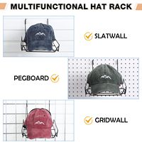 Lot de 10 présentoirs métalliques multifonctionnels pour chapeaux, à fixer sur panneau perforé ou grille, pour l'organisation des étagères de magasin