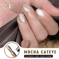 Vernis Gel Pailleté Effet Œil de Chat Couleur Café Mocha – Collection Couleurs Œil de Chat Non Toxique pour Soin des Ongles en Salon et Marque Privée