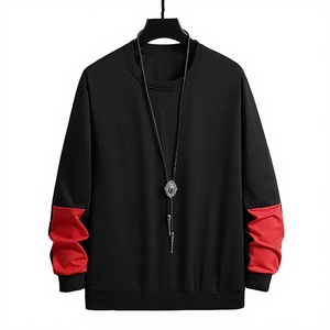 Harajuku Style Patchwork Sweatshirt | Cyberpunk Aesthetic Contrast Sleeve <b>Jumper</b> | Men's Hip-Hop Graphic Streetwear - Product Image 3