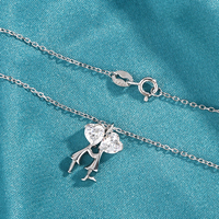 Collier romantique en argent sterling 925 avec pendentif double cœur enlacé, plaqué rhodium, cadeau pour femme, bijoux