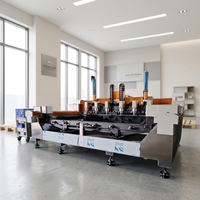 Máquina de Grabado Rotativa de Seis Cabezas para Granito y Mármol JK 0512S, Router CNC de 6 Ejes, Router para Piedra con Control PLC, Servo de 5.5kW Refrigerado por Agua