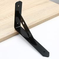 Supports d'étagère triangulaires en L robustes, personnalisables OEM/ODM, à fixation murale, finition noire mate, revêtement en poudre pour armoire