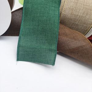 63MM 10Yard/Roll Wholesale Fine Linen Burlap Value Wired Edge Ribbon DIY <strong>Boxes</strong> <strong>Gift</strong> Packing Birthday Halloween Colors <strong>Christmas</strong> - Product Image 4