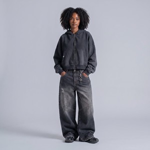 <span class=keywords><strong>Felpa</strong></span> con Cappuccio Vintage in Cotone Pesante 450GSM di Alta Qualità, Streetwear da <span class=keywords><strong>Uomo</strong></span>, Vestibilità Ampia, Doppia Zip, <span class=keywords><strong>Felpa</strong></span> Corta - Product Image 2