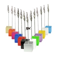 Logo personnalisé Cube Stand Alligator Fil Photo Clip Table De Mariage Place Favor Personnalisé Cadeau Note Pince Mémo Porte-Carte
