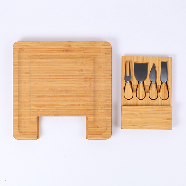 Бамбуковая доска для сыра и набор ножей, разделочная доска, доска для сыра и колбасы, набор ножей из бамбука