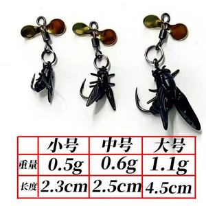 Señuelo de goma suave para insectos Ztc557 con gancho de hélice para pesca de lubina en agua dulce, cinco en una caja - Product Image 4