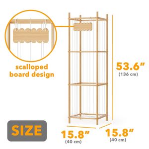 Gỗ Tự Nhiên Đồ Chơi Sang Trọng Lưu Trữ Tổ Chức 15.8 "Rộng Công Suất Lớn Chủ Cho Phòng Chơi Tổ Chức, Dễ Thương Động Vật - Product Image 4
